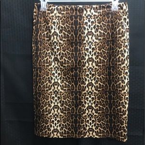 Leopard Print Aline Skirt with split size XXL